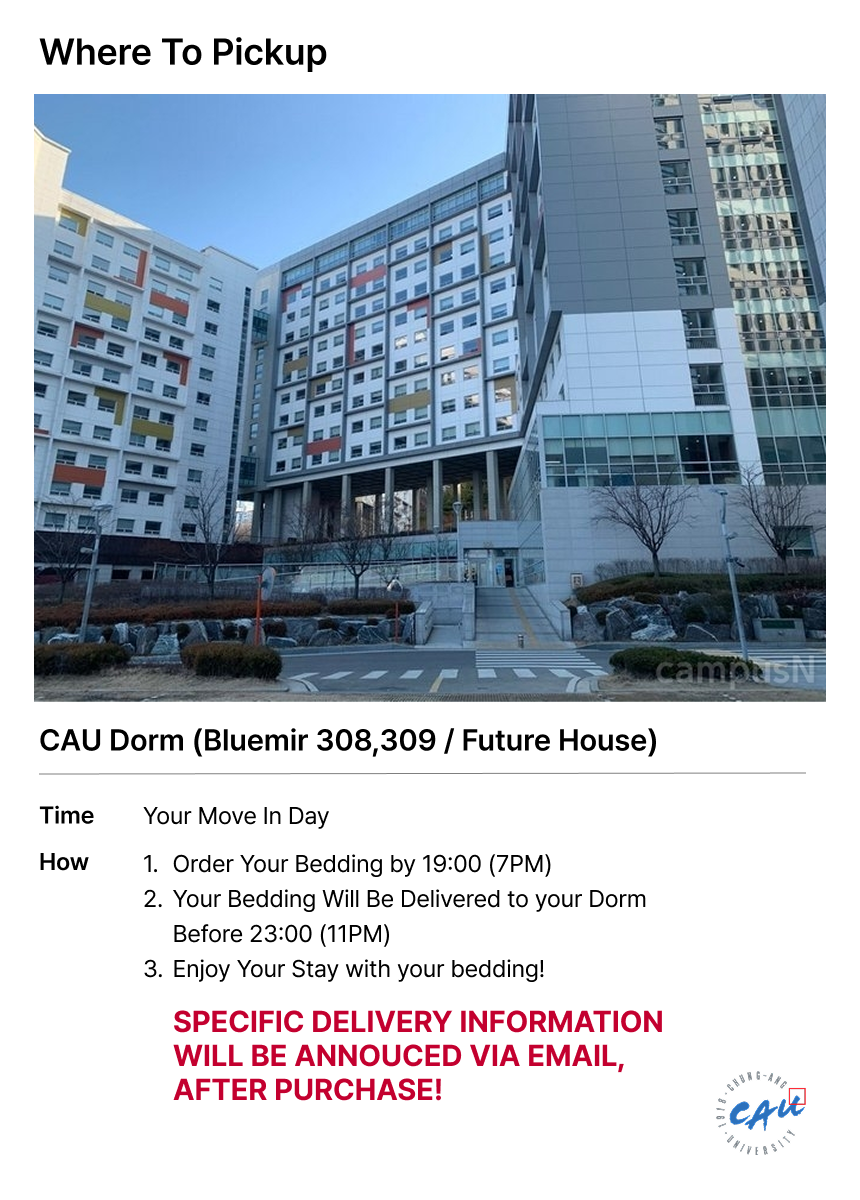 Express Bedding Delivery for Chung-Ang University